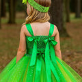 Tinker Bell Green Fairy Tutu Dress for Girls – Wings, Wand & Headband Included | Toddler Birthday Halloween Costume Set