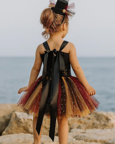 Girls Pirate Tutu Costume – Toddler Halloween Dress with Clip-On Pirate Hat | Buccaneer Dress Up Outfit