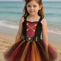 Girls Pirate Tutu Costume – Toddler Halloween Dress with Clip-On Pirate Hat | Buccaneer Dress Up Outfit
