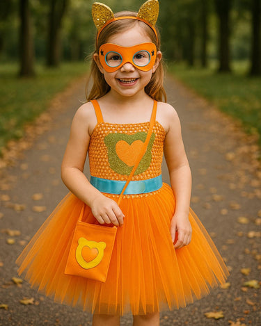 Super Kitties Tutu Costume Set Girls – Ginny Sparks Buddy Bitsy Dress with Ears, Mask & Purse