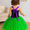 Frankenstein Girl Halloween Costume – Green Tutu Dress with Headband Hat – Kids Spooky Monster Dress-Up