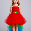 Rainbow Parrot Tutu Dress with Colorful Feather Headband – Bird Costume for Girls