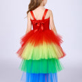 Rainbow Parrot Tutu Dress with Colorful Feather Headband – Bird Costume for Girls