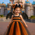 Halloween Bat Tutu Dress with Wings & Mickey Headband | Girls Disneyland Costume | Spooky Mouse Dress for Trick or Treat
