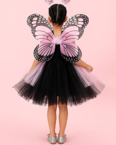 Butterfly Fairy Tutu Costume Set – Toddler Girl Dress with Wings, Wand & Headband