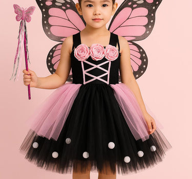 Butterfly Fairy Tutu Costume Set – Toddler Girl Dress with Wings, Wand & Headband
