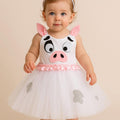 Pua Moana Tutu Dress for Girls – Pig Costume with Ears Headband – Toddler Halloween Outfit