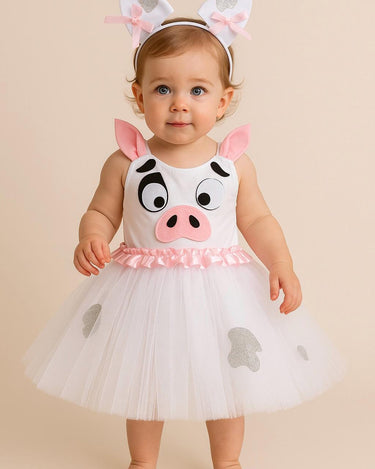 Pua Moana Tutu Dress for Girls – Pig Costume with Ears Headband – Toddler Halloween Outfit