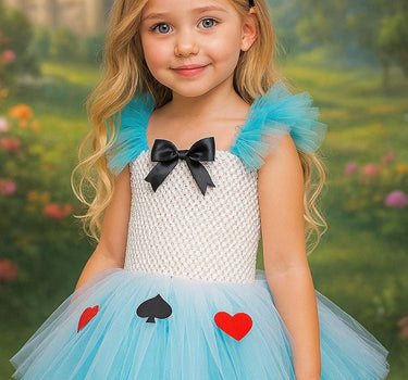 Alice in Wonderland Tutu Dress with Headband – Girls Blue Tulle Costume for Birthday, Halloween & Dress Up