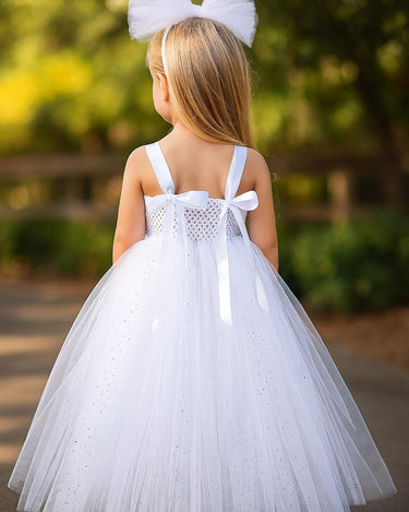 Toddler Ghost Tutu Dress with Headband – Girls Halloween Costume, Spooky Cute Baby Ghost Outfit, White Tulle Dress with Face Design