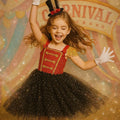 Ringmaster Circus Tutu Dress Set – Girls Carnival Costume with Hat Headband