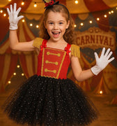 Ringmaster Circus Tutu Dress Set – Girls Carnival Costume with Hat Headband