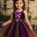 Girls Pirate Tutu Costume – Toddler Halloween Dress with Clip-On Pirate Hat | Buccaneer Dress Up Outfit