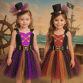 Girls Pirate Tutu Costume – Toddler Halloween Dress with Clip-On Pirate Hat | Buccaneer Dress Up Outfit