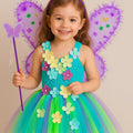 Jungle Butterfly Fairy Costume for Girls – Tutu Dress with Wings, Wand & Headband – Toddler Fairy Outfit