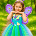 Jungle Butterfly Fairy Costume for Girls – Tutu Dress with Wings, Wand & Headband – Toddler Fairy Outfit