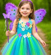 Jungle Butterfly Fairy Costume for Girls – Tutu Dress with Wings, Wand & Headband – Toddler Fairy Outfit