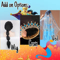 Girls Princess Jasmine Costume Set – Satin & Organza Aladdin Inspired Outfit with Accessories – Halloween – Royal Blue Genie Costume