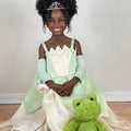 Frog Princess Tiana Inspired Costume Dress with Arm Sleeves - Magical Princess Outfit