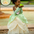 Frog Princess Tiana Inspired Costume Dress with Arm Sleeves - Magical Princess Outfit
