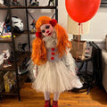 Girls Pennywise Clown Costume – Baby & Toddler IT-Inspired Tutu Dress with Hair Rings, Gloves and Balloon – Halloween Outfit