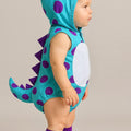 Sully Baby Costume Romper – Monsters Inc Inspired Halloween Outfit – Infant and Toddler – Blue and Purple Baby Monster Romper – 0-18 Months