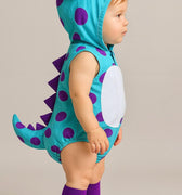 Sully Baby Costume Romper – Monsters Inc Inspired Halloween Outfit – Infant and Toddler – Blue and Purple Baby Monster Romper – 0-18 Months