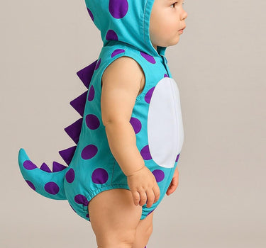 Sully Baby Costume Romper – Monsters Inc Inspired Halloween Outfit – Infant and Toddler – Blue and Purple Baby Monster Romper – 0-18 Months