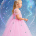 Glinda the Good Witch Costume – Tutu Dress with Star Crown & Wand – Wizard of Oz Girls Dress Up Outfit – Fairy Princess Halloween Costume