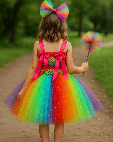 Rainbow Fairy Tutu Dress for Toddlers – Includes Wings, Wand & Headband | Girls Birthday Costume Outfit