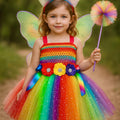 Rainbow Fairy Tutu Dress for Toddlers – Includes Wings, Wand & Headband | Girls Birthday Costume Outfit