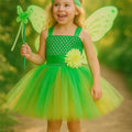 Tinker Bell Green Fairy Tutu Dress for Girls – Wings, Wand & Headband Included | Toddler Birthday Halloween Costume Set