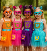 Super Kitties Tutu Costume Set Girls – Ginny Sparks Buddy Bitsy Dress with Ears, Mask & Purse