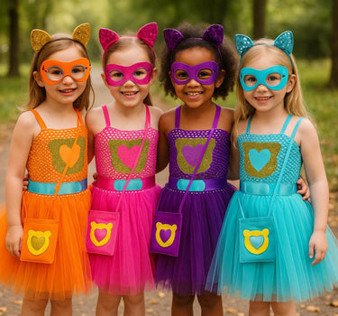 Super Kitties Tutu Costume Set Girls – Ginny Sparks Buddy Bitsy Dress with Ears, Mask & Purse
