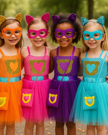 Super Kitties Tutu Costume Set Girls – Ginny Sparks Buddy Bitsy Dress with Ears, Mask & Purse