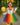 Colorful Clown Tutu Costume Set for Girls – Rainbow Dress, Bow Headband, Nose, Gloves, Balloon & Socks – Circus Halloween Outfit