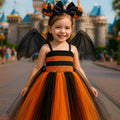 Halloween Bat Tutu Dress with Wings & Mickey Headband | Girls Disneyland Costume | Spooky Mouse Dress for Trick or Treat