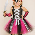 Pink Pirate Tutu Costume for Girls – Halloween Dress Up Set w/ PlaySword, Bandana, Eye Patch, Socks & Gloves