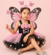 Butterfly Fairy Tutu Costume Set – Toddler Girl Dress with Wings, Wand & Headband