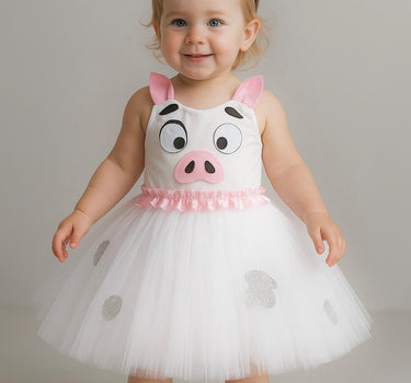 Pua Moana Tutu Dress for Girls – Pig Costume with Ears Headband – Toddler Halloween Outfit
