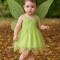 Baby Toddler Tinker Bell Costume with Wings – Green Fairy Dress for Girls, Halloween & Birthday Outfit
