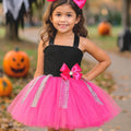 LOL Inspired Pink Tutu Dress with Leopard Ribbon & Oversized Bow Headband – Girls Birthday Party Outfit, Sizes 12M-14T