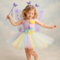 Pastel Butterfly Tutu Dress | Fairy Costume with Wings, Headband and Wand | Girls Birthday, Dress-Up & Halloween Outfit