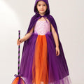 Sanderson Sisters Tutu Dress Set | Hocus Pocus Inspired Costumes with Cape & Broom | Halloween Witch Outfit for Girls