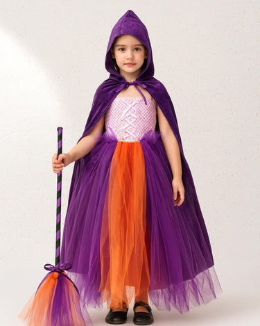 Sanderson Sisters Tutu Dress Set: Hocus Pocus Witch Costume with Cape & Broom