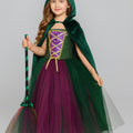 Sanderson Sisters Tutu Dress Set | Hocus Pocus Inspired Costumes with Cape & Broom | Halloween Witch Outfit for Girls