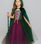 Sanderson Sisters Tutu Dress Set | Hocus Pocus Inspired Costumes with Cape & Broom | Halloween Witch Outfit for Girls