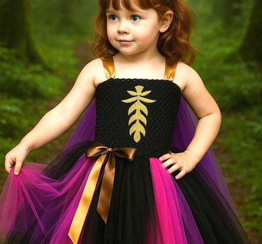 Anna Inspired Tutu Dress: Princess Costume with Tulle Cape & Crown