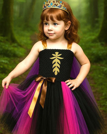Anna Inspired Tutu Dress: Princess Costume with Tulle Cape & Crown