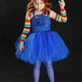 Chucky Inspired Tutu Costume: Good Guys Dress, Socks, Arm Warmers & Knife Prop